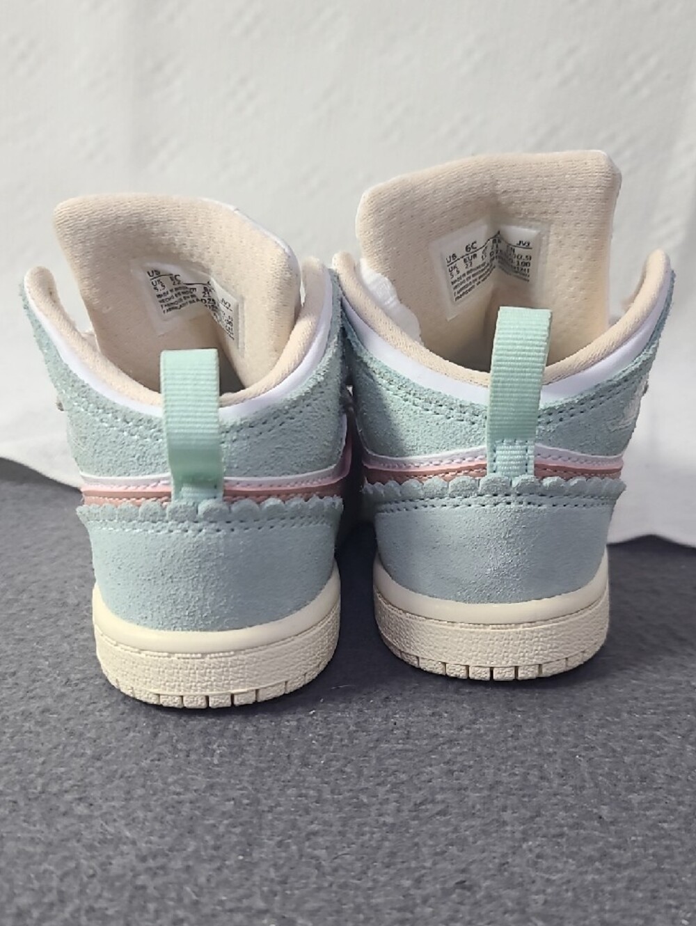 Jordan Kids Pastel Pink & Mint High-Top Sneakers Sz. 6C - Picture 3 of 7
